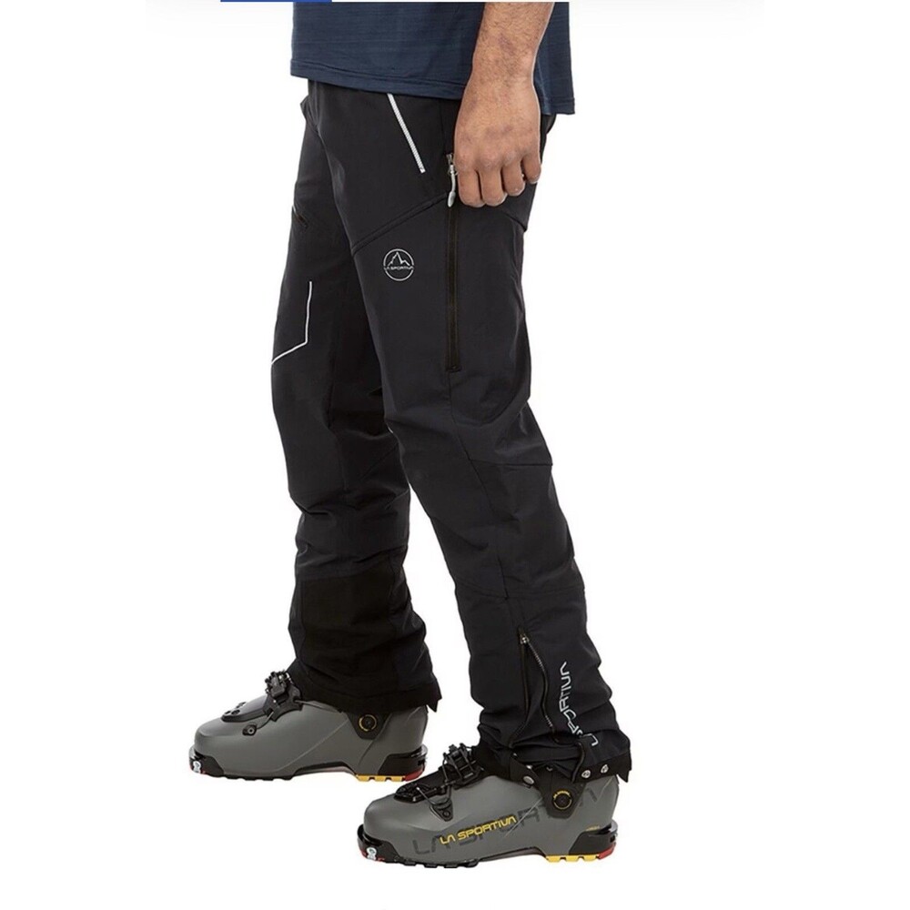 La Sportiva Excelsior Pant Men XL Black Softshell Fleece Lined Hiking Ski Pants